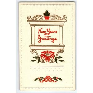 Vintage 1907-1915 New Years Greetings Embossed Lithograph Postcard